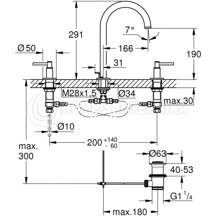 Grohe Atrio new Смеситель для раковины на три отверстия M-Size (20009AL3) Grohe Atrio new Смеситель для раковины на три отверстия M-Size (20009AL3)