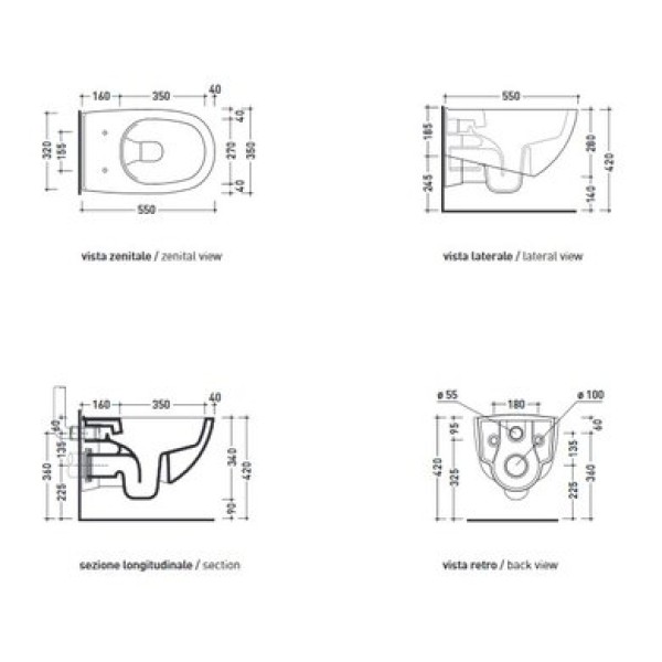 Унитаз подвесной безободковый Flaminia Spin goclean, white 5085G