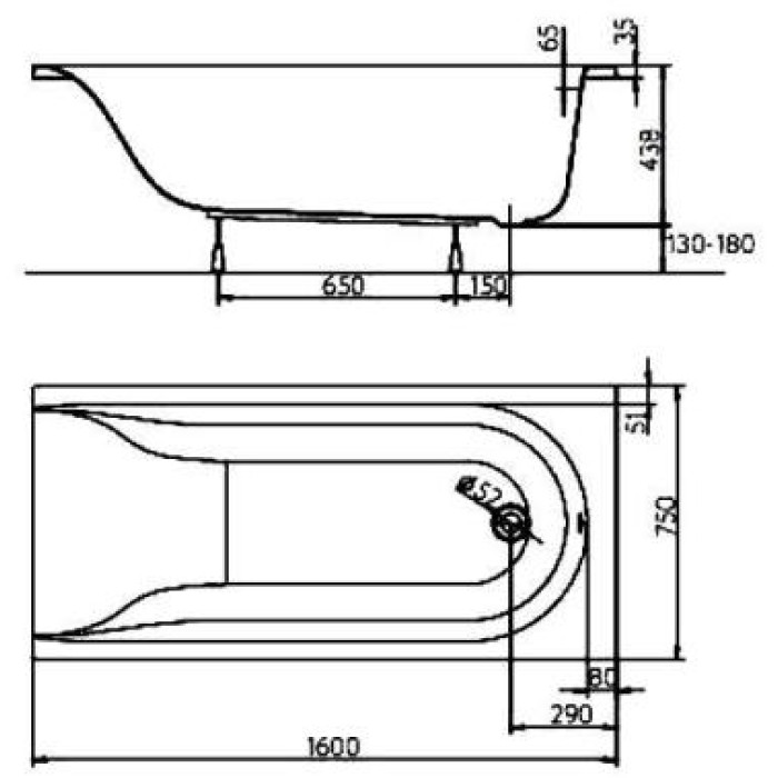 Ванна акриловая Kolo Mirra 160x75 XWP3360 с ножками Ванна акриловая Kolo Mirra 160x75 XWP3360 с ножками