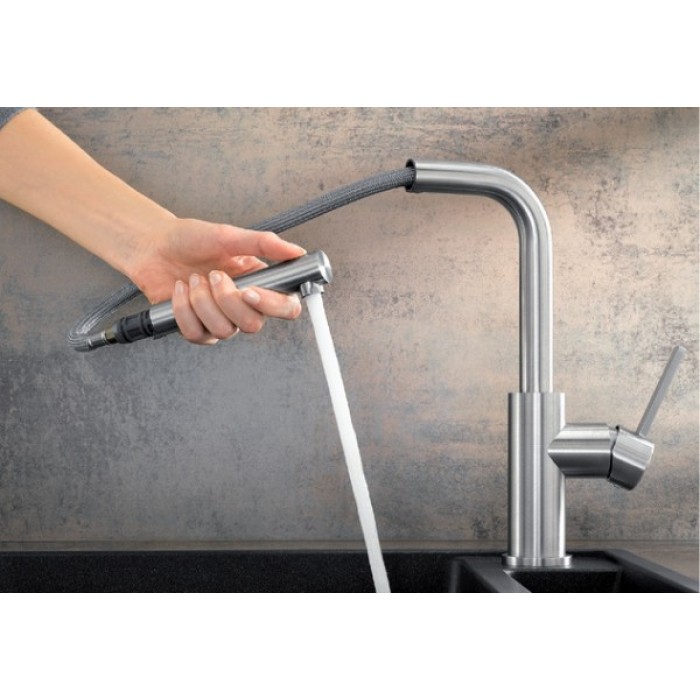 Смеситель кухонный Blanco LANORA-S нержавеющая сталь 523123