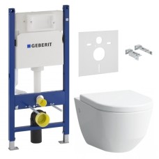 Комплект инсталляция GEBERIT Duofix 458.126.00.1 с унитазом LAUFEN PRO Rimless H820966 и сидением slow-closing H896951