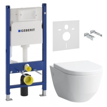 Комплект инсталляция GEBERIT Duofix 458.126.00.1 с унитазом LAUFEN PRO Rimless H820966 и сидением slow-closing H896951