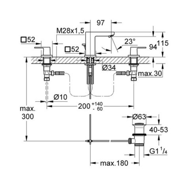 Смеситель для раковины Grohe Eurocube S-Size 20351000