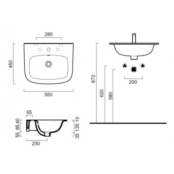 Керамическая раковина 55 см Catalano Green One Керамическая раковина 55 см Catalano Green One