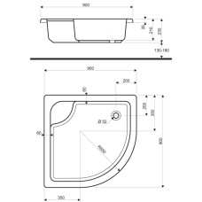 Душевой поддон KOLO DEEP 90x90 xBN0390000