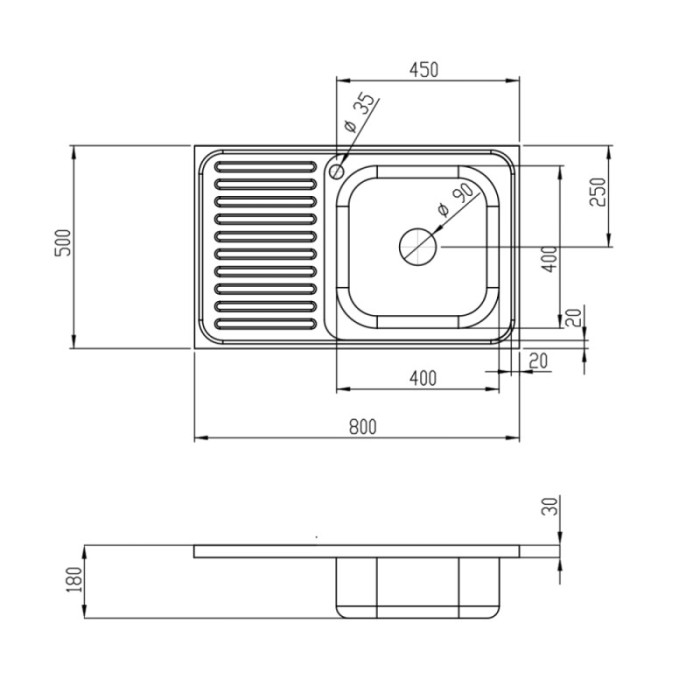 Кухонная мойка Imperial 5080-R Polish (IMP5080RPOL) Кухонная мойка Imperial 5080-R Polish (IMP5080RPOL)