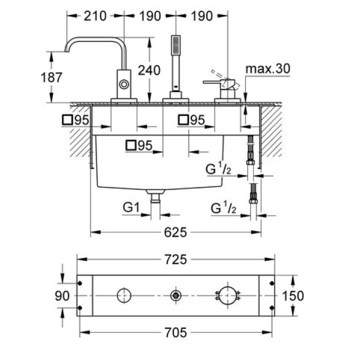 Смеситель однорычажный Grohe Allure 19316000