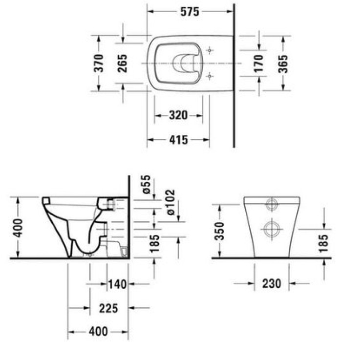 Плитка керамогранит Унитаз пристенный Duravit DuraStyle 2150090000 для пола
