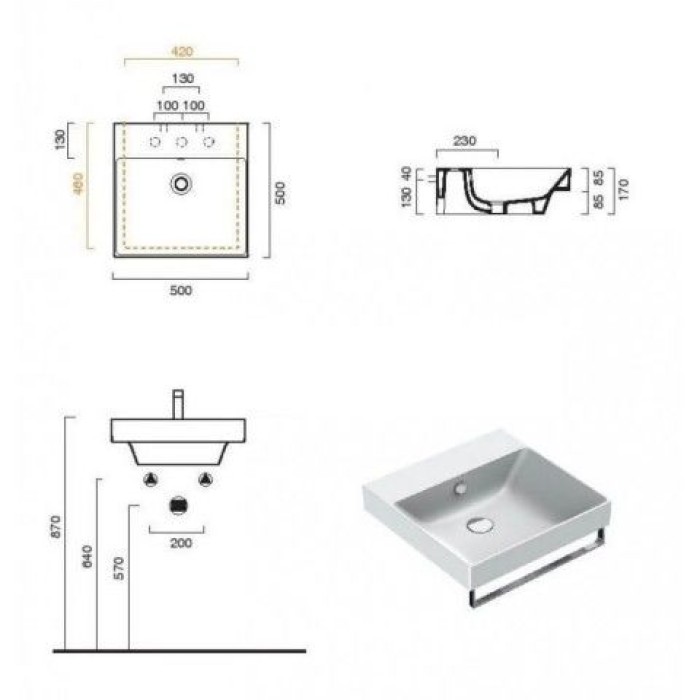 Керамическая раковина 50 см Catalano NEW ZERO, nero satinato