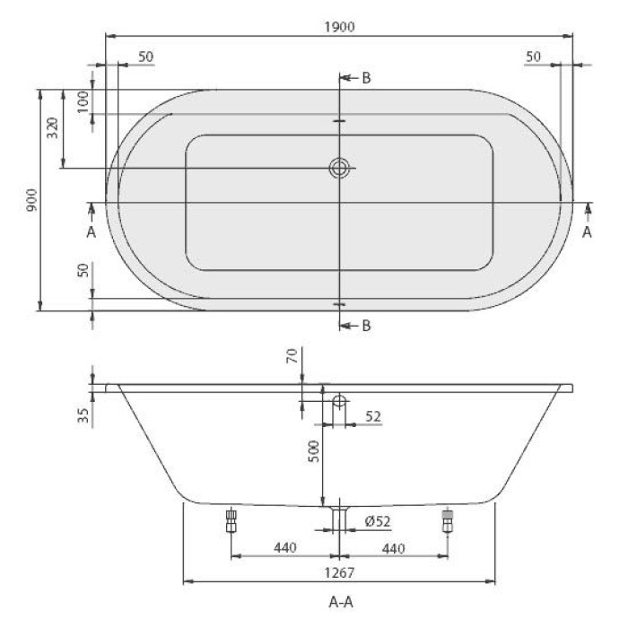 Ванна акриловая Villeroy&Boch Subway UBA199SUB7V-01