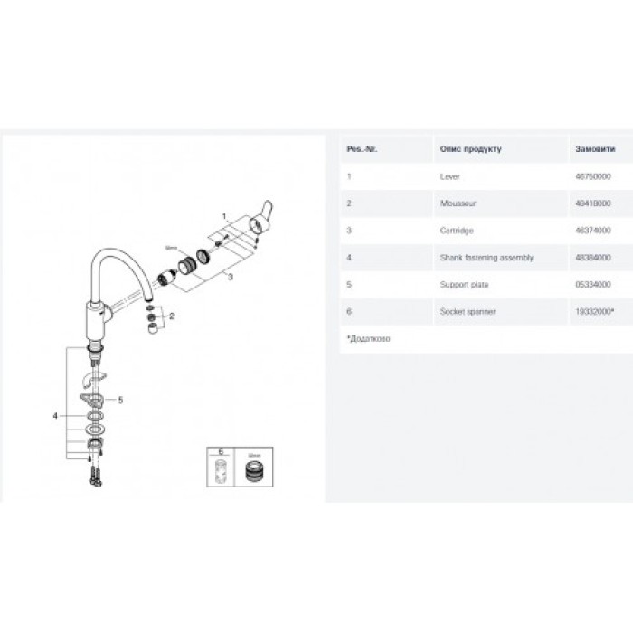 Grohe Eurostyle Cosmopolitan Смеситель для кухни (33975004)