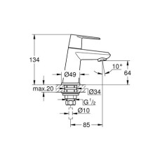 Смеситель для раковины Grohe Eurodisc cosmopolitan xS-Size 23051002
