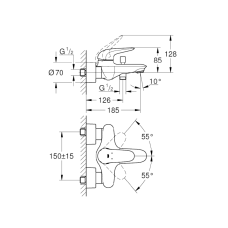Grohe Eurostyle Смеситель для ванны однорычажный (23726003)