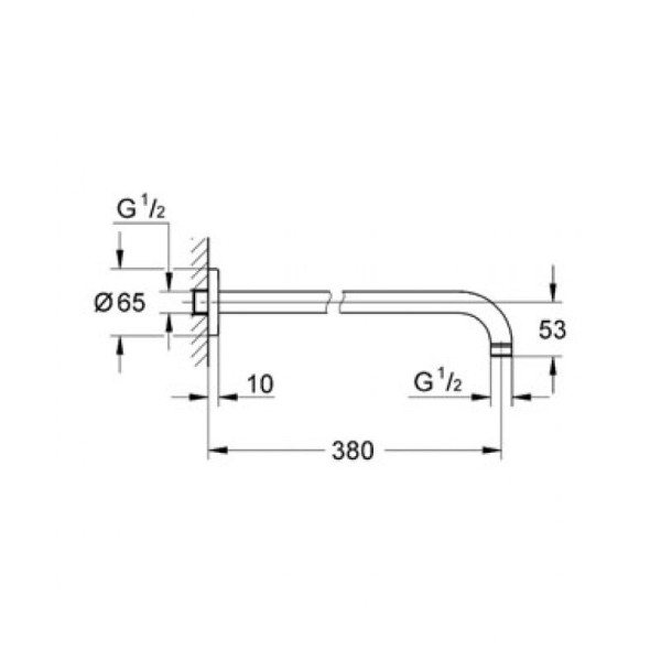 Плитка керамогранит Grohe Rainshower Душевой кронштейн 380 мм (28361LS0) для пола