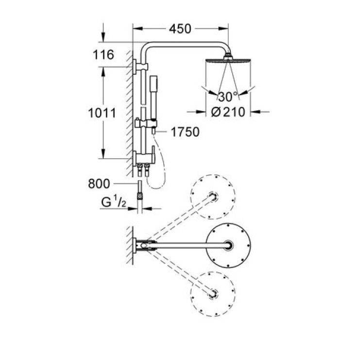 Душевая система Grohe Rainshower Cosmopolitan 27058000