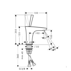 Смеситель для раковины Hansgrohe PuraVida 100 15075400