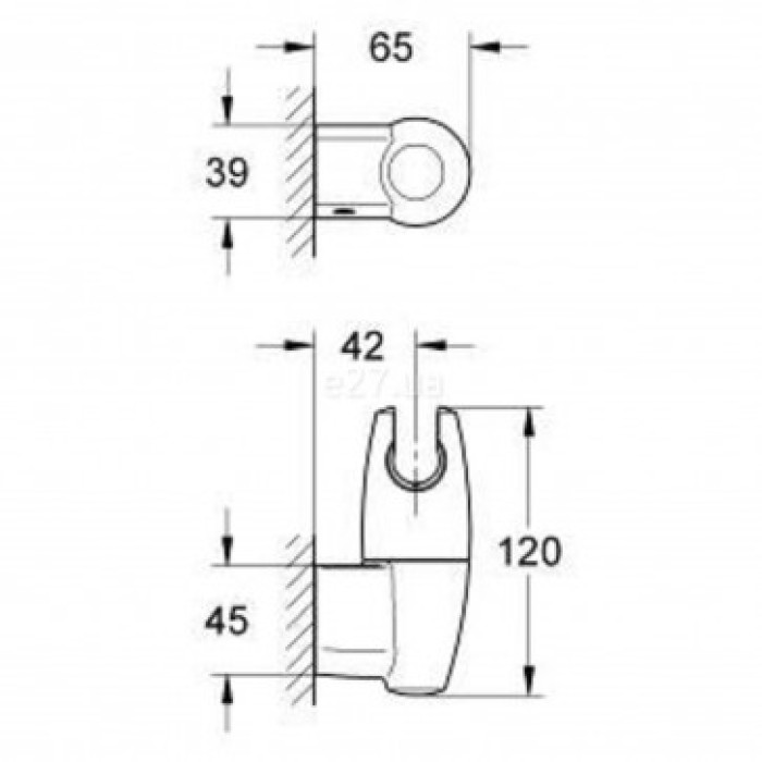 Плитка керамогранит Grohe Movario Держатель настенный для ручного душа (28401000) для пола
