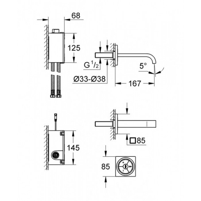 Grohe Allure F-digital Электронный смеситель для раковины S-Size (36343000)