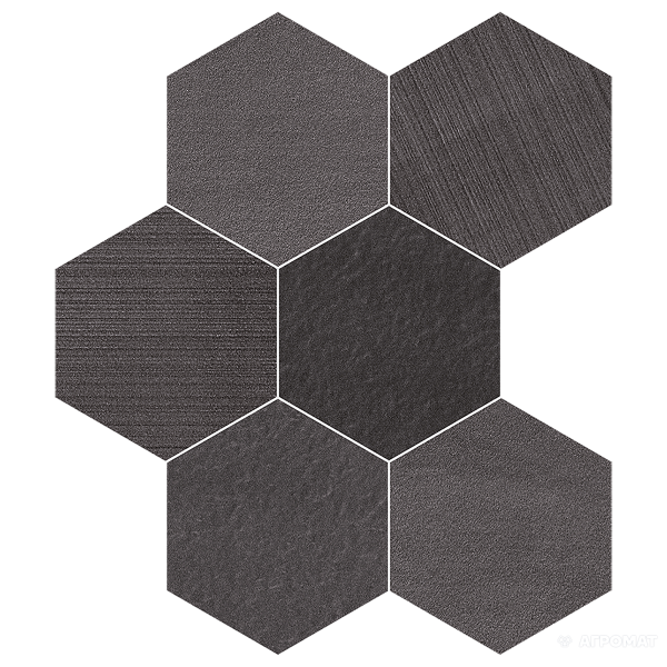 Керамогранит Impronta Sands Experience SA06ESM BLACK ESAGONA MIx 10×225×195