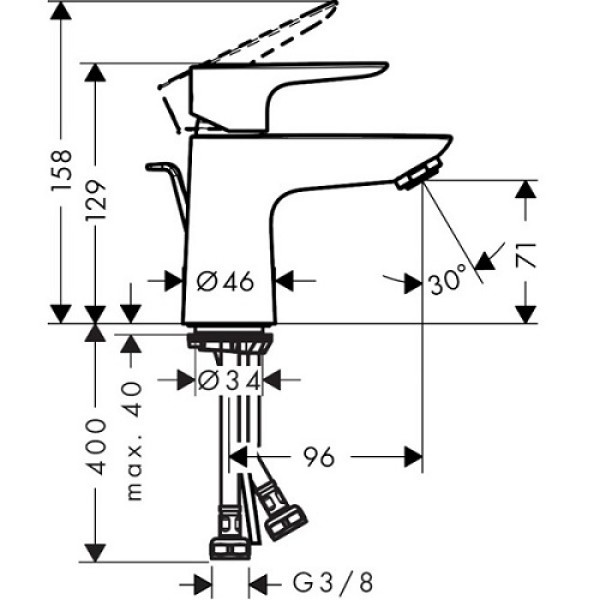 Смеситель для раковины Hansgrohe Talis E 80 CoolStart (71703000)