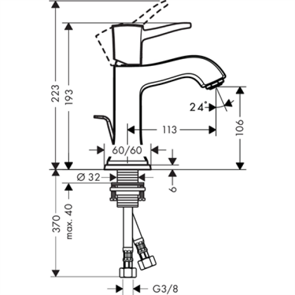 Смеситель для раковины Hansgrohe Metropol Classic 110 31300090