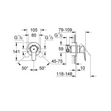 Grohe BauEdge Смеситель однорычажный для душа (29040000)