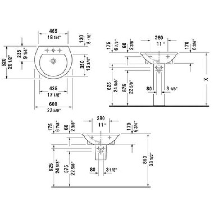 Плитка керамогранит Керамическая раковина 60 см Duravit Darling New 2621600000 для пола Плитка керамогранит Керамическая раковина 60 см Duravit Darling New 2621600000 для пола