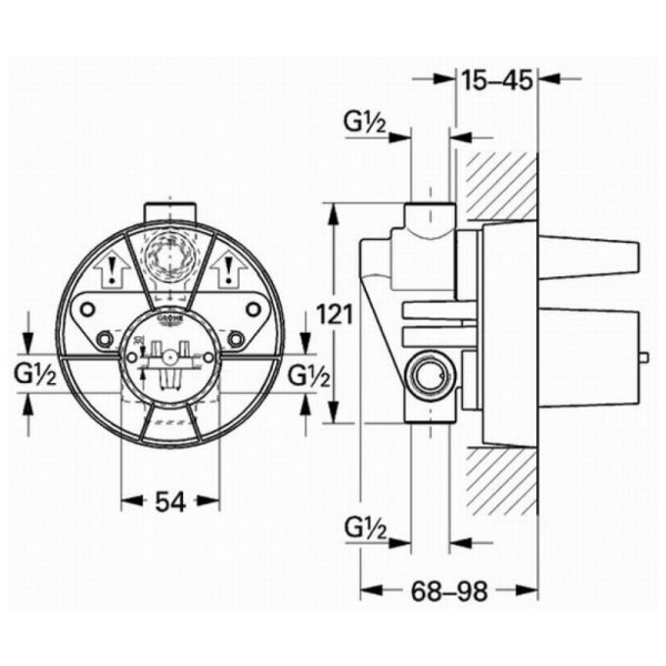 Grohe Встроенная часть смесителя однорычажный (33963000)