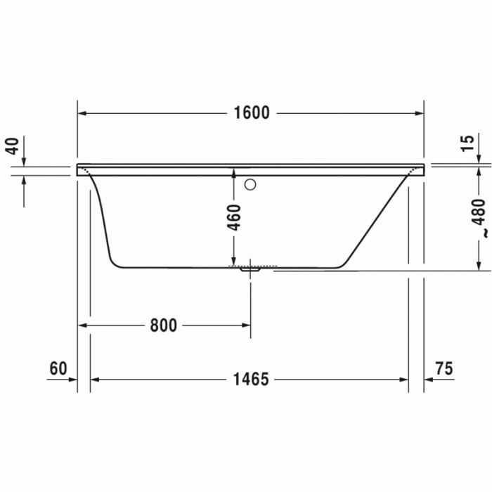 P3 Comforts ванна прямоугольная 160 см 700372000000000 в интернет-магазине «Estet Room»
