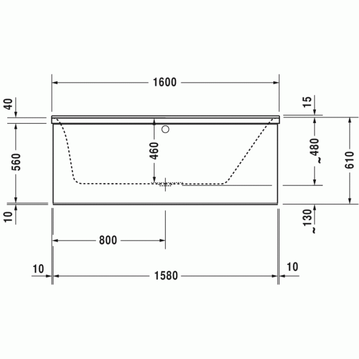 P3 Comforts ванна прямоугольная 160 см 700372000000000 в интернет-магазине «Estet Room»