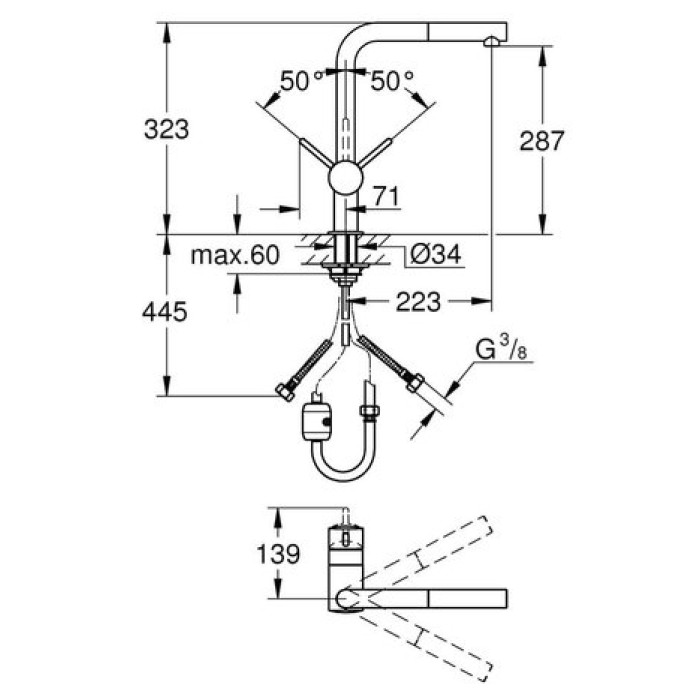 Смеситель для кухни Grohe Flair 32454000 Смеситель для кухни Grohe Flair 32454000