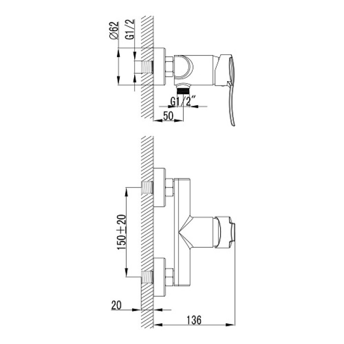 Смеситель для душа Imprese Nova Vlna 15135 Смеситель для душа Imprese Nova Vlna 15135