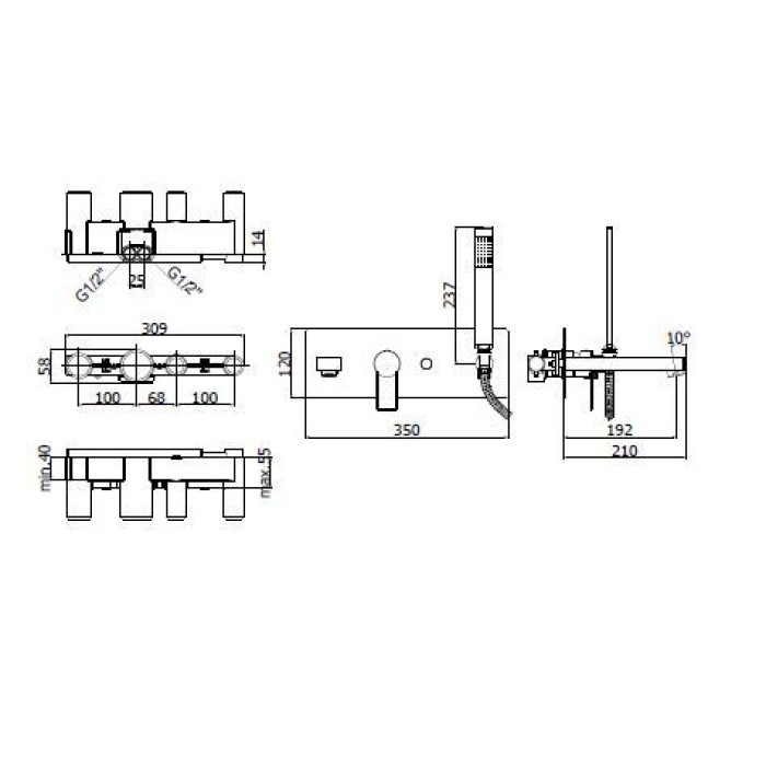 Смеситель для ванны Paffoni Elys (ELY001CR) Смеситель для ванны Paffoni Elys (ELY001CR)