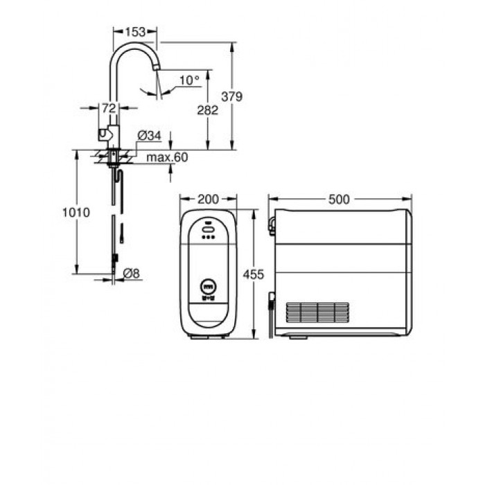 Смеситель со стартовым комплектом GROHE Blue Home 31498000