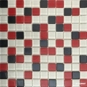 Мозаика Керамика Полесье Glance Red Graphite мозаика