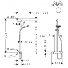 Плитка керамогранит Верхний душ Grohe Euphoria (27236000) для пола