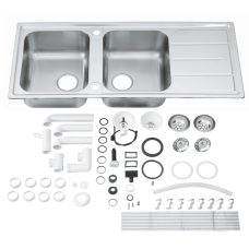 Мойдка для кухни Grohe 1160x500 мм с эксцентриком, 2 чаши, матовая (31588SD0)