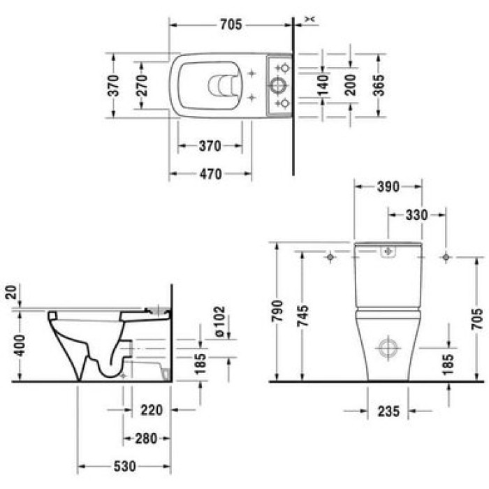Плитка керамогранит Унитаз Duravit DuraStyle 2156090000 для пола