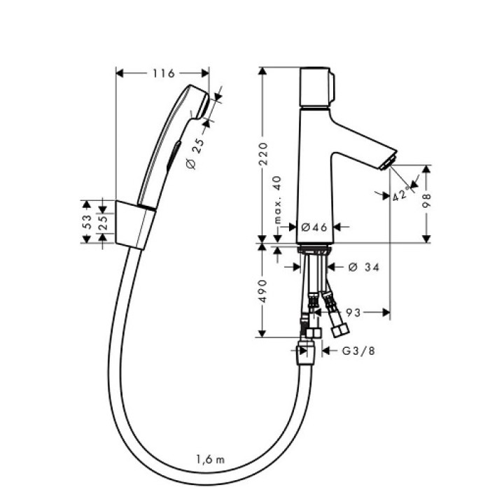 Смеситель с гигиеническим душем Hansgrohe Talis Select S 72291000 Смеситель с гигиеническим душем Hansgrohe Talis Select S 72291000