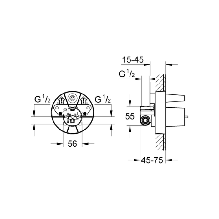 Grohe Встраиваемая часть смесителя однорычажный (33964000) Grohe Встраиваемая часть смесителя однорычажный (33964000)