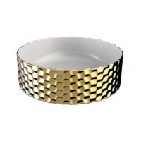 Керамическая раковина 40 см Artceram Esagono, white glossy/gold bicolor (OSL013 01;56)