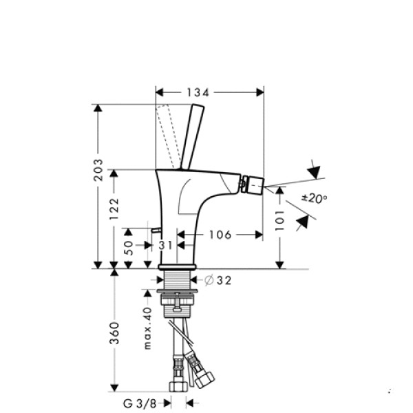 Смеситель для биде Hansgrohe PuraVida 15270400