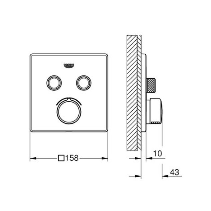 Смеситель для встраиваемого монтажа Grohe Grohtherm SmartControl 29148000