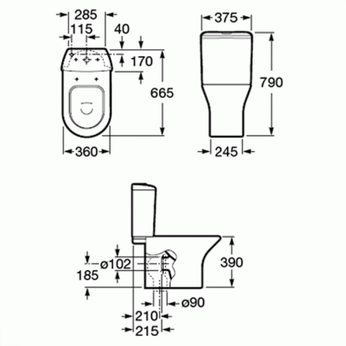 Унитаз Roca Nexo (A34964000W) с сиденьем slow-closing