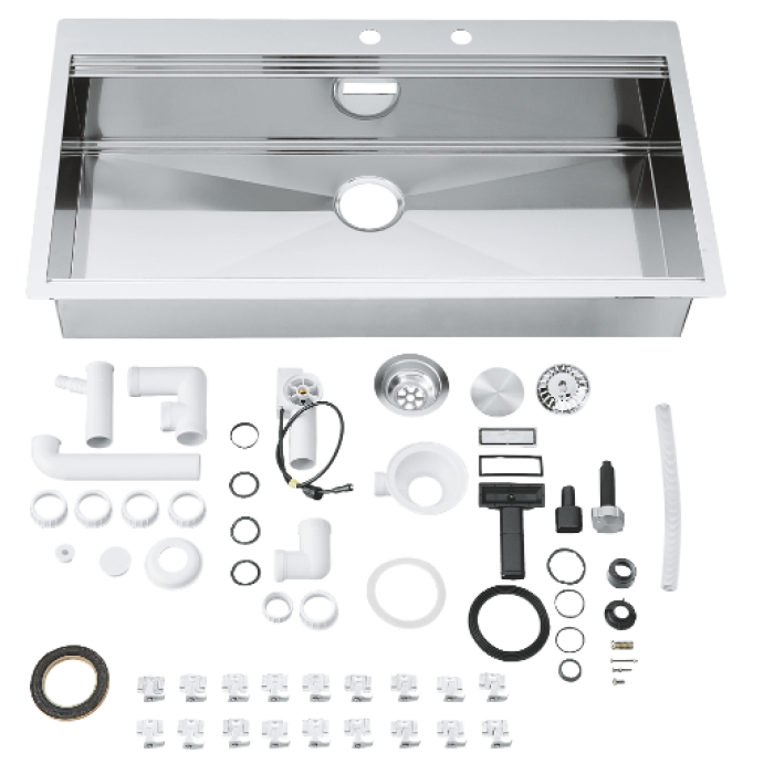 Мойдка для кухни Grohe 1024x560 мм, 1 чаша, матовая, в уровень со столешницей (31586SD0)