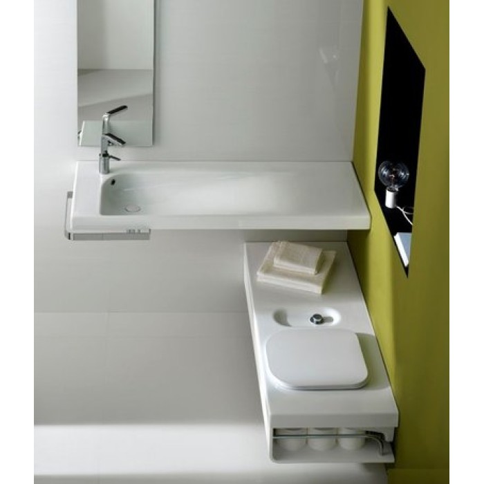 Керамическая раковина 130 см Hatria Grandangolo, белый (YxF401)