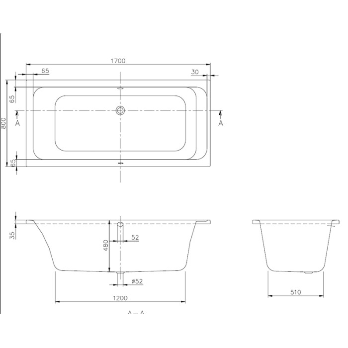 Ванна акриловая Villeroy&Boch Architectura UBA178ARA2V-01