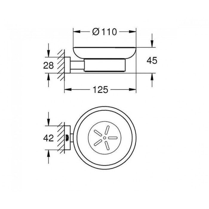 Grohe Essentials Cube Мыльница настенная с держателем (40754001)