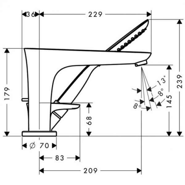 Смеситель для ванны Hansgrohe PuraVida 15432000
