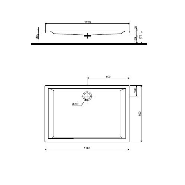 Душевой поддон KOLO PACYFIK 120x80 AntiSlide xBP0780101